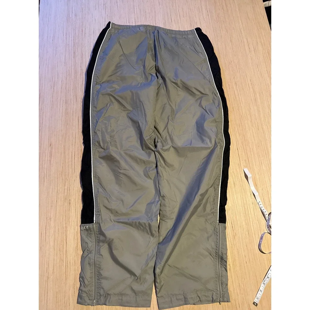 Nike Mens Track Pants Grey Black Piping Zipper Ankle XL Athletic Trousers